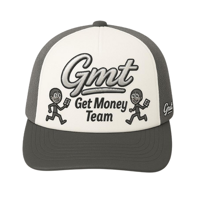 Get Money Trucker Hat Grey Colour way